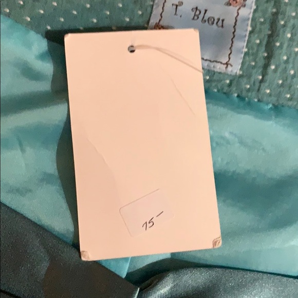 T. Blue Jacket w satin bow(Designer size run small - Picture 3 of 3